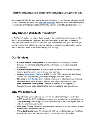 Best Web Development Company _ Web Development Agency in India