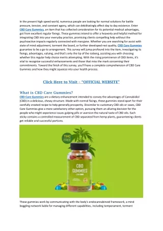 CBD Care Gummies Reviews - Support Your Health!