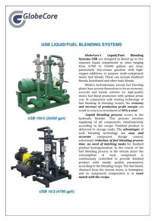 fuel Blending Systems USB from GlobeCore