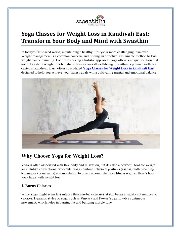 yoga classes for weight loss in kandivali east