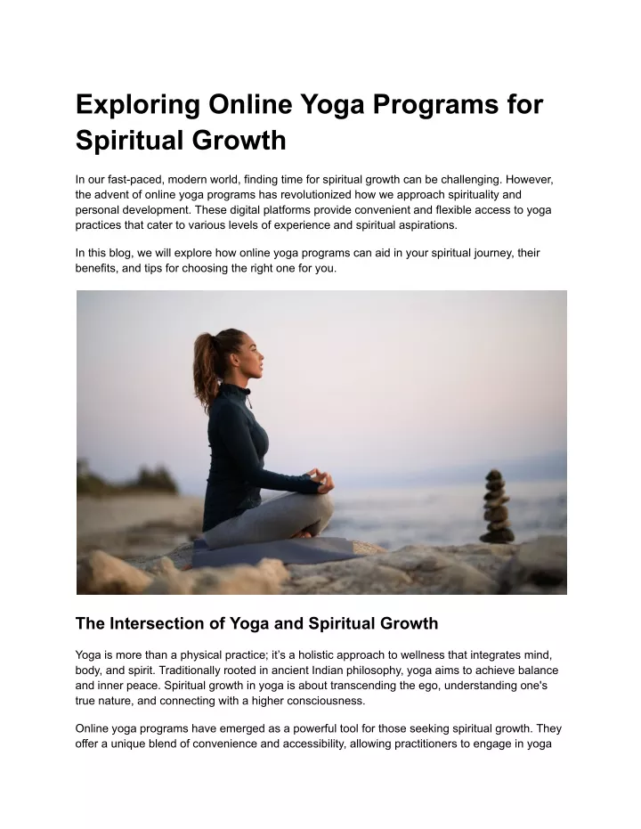 exploring online yoga programs for spiritual