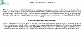 primary care physician