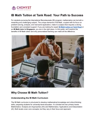 ib math tuition at tank road your path to success