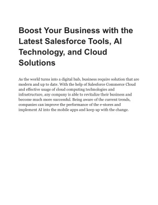 Boost Your Business with the Latest Salesforce Tools