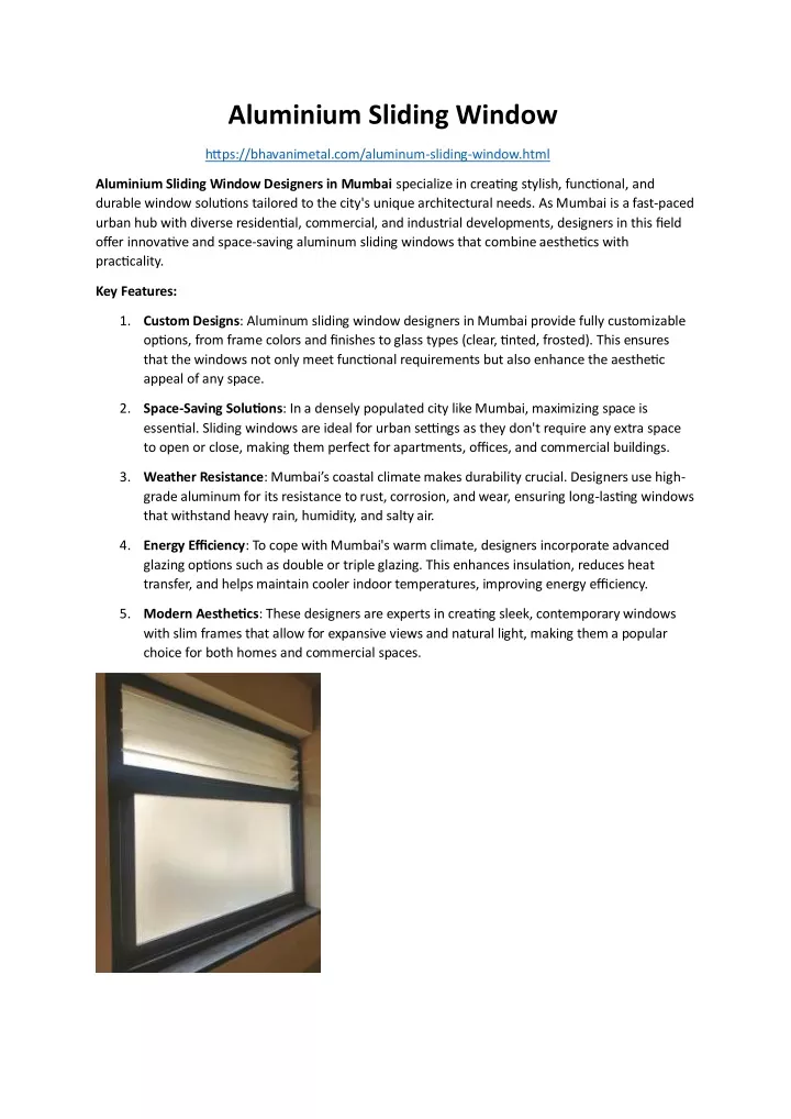 aluminium sliding window