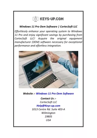 Windows 11 Pro Oem Software  CortecSoft LLC