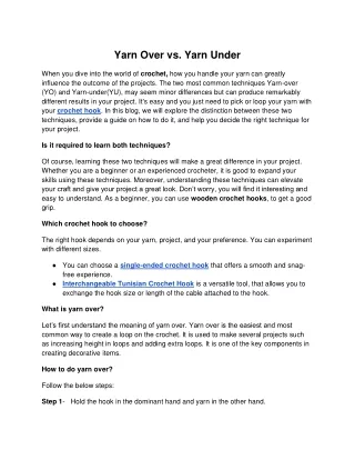 Yarn Over vs. Yarn Under- use this