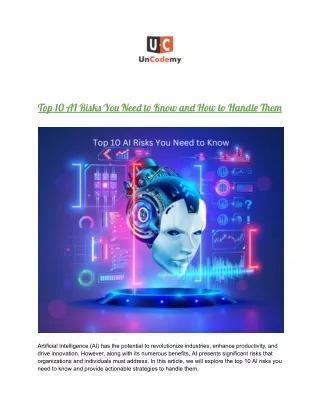 Top 10 AI Risks You Need to Know and How to Handle Them