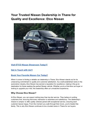 Your Trusted Nissan Dealership in Thane for Quality and Excellence_ Etco Nissan