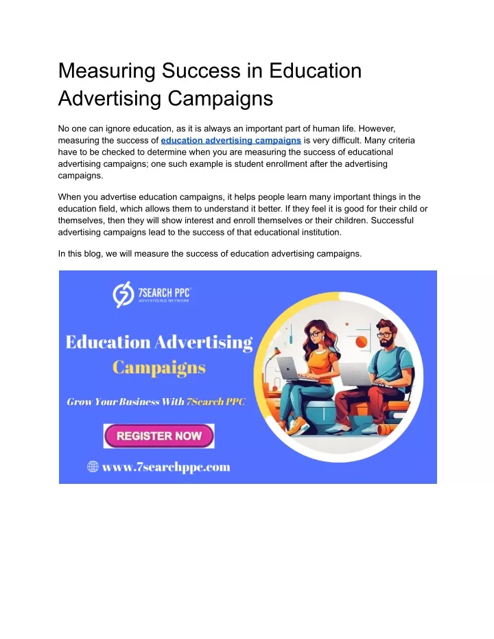 measuring success in education advertising