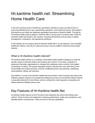 hh kantime health net streamlining home health