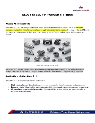 Alloy Steel F11 Forged Fittings Stockists in India