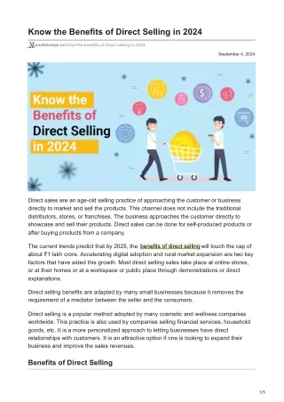 The Power of Direct Selling: Benefits, Types, and Success Strategies