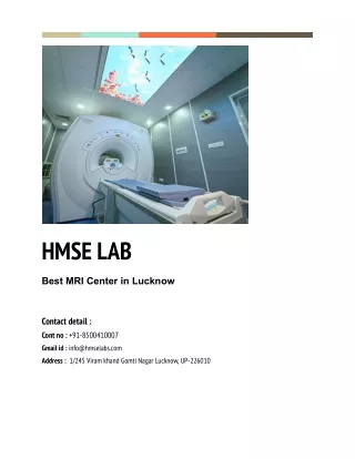 Best MRI Center in Lucknow