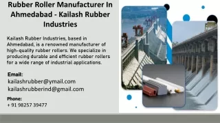 Rubber Roller Manufacturer In Ahmedabad - Kailash Rubber Industries