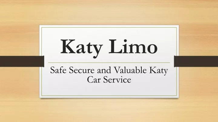 katy limo