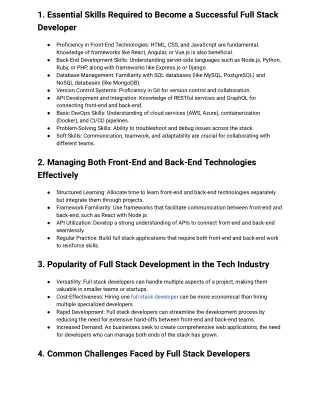Essential Skills Required to Become a Successful Full Stack Developer