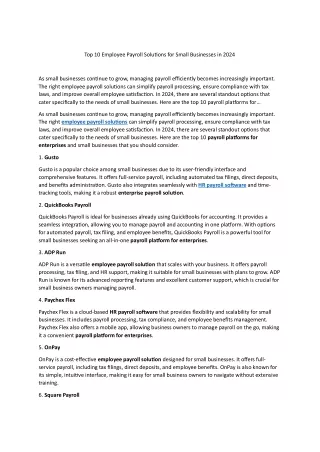 employee payroll solution