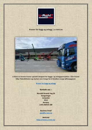 Kraner for bygg og anlegg u-rent.no