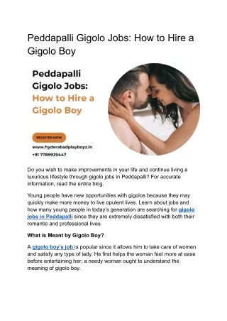peddapalli gigolo jobs how to hire a gigolo boy