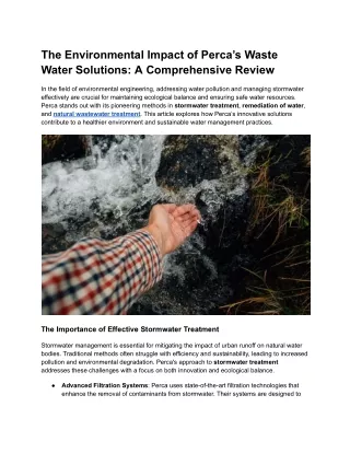 The Environmental Impact of Perca’s Waste Water Solutions_ A Comprehensive Review