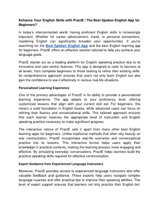 Enhance Your English Skills with PractE _ The Best Spoken English App for Beginners