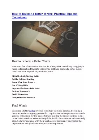 How to Become a Better Write2