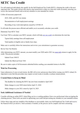 setc tax credit