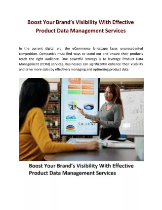 Boost Your Brand’s Visibility With Effective Product Data Management Services