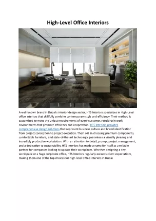 high level office interiors