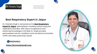 Best Respiratory Expert in Jaipur – Dr. Virendra Singh