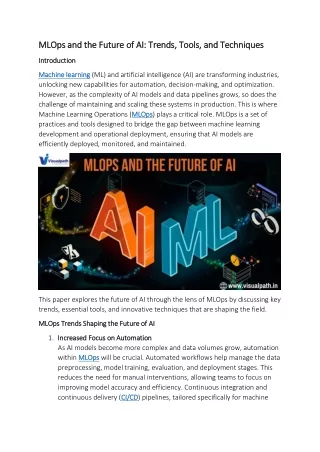 mlops and the future of ai trends tools