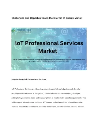 Challenges and Opportunities in the Internet of Energy Market