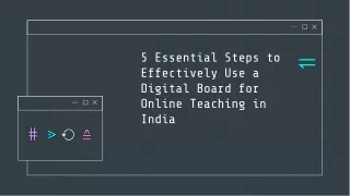 Digital Board for Online Teaching