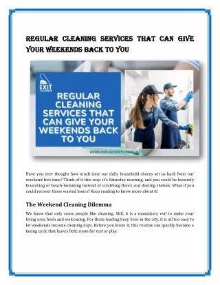 regular cleaning services that can give regular