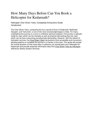 How Much Does a Do Dham Yatra by Helicopter Cost?