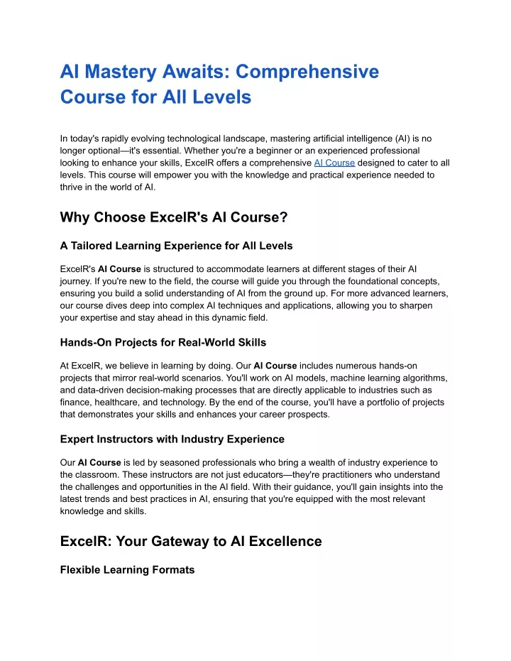 ai mastery awaits comprehensive course