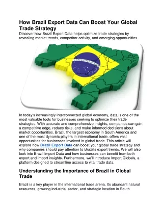 How Brazil Export Data Can Boost Your Global Trade Strategy