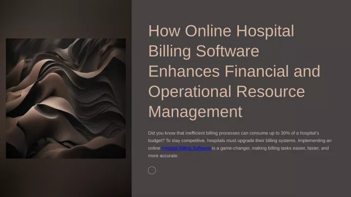 how online hospital billing software enhances