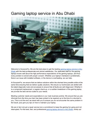 Gaming laptop service in Abu Dhabi