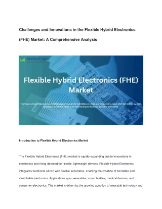 Challenges and Innovations in the Flexible Hybrid Electronics (FHE) Market_ A Comprehensive Analysis