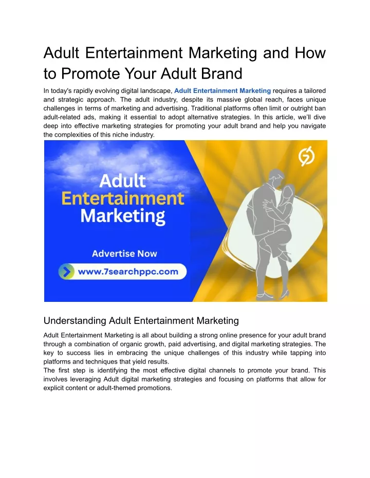 adult entertainment marketing and how to promote