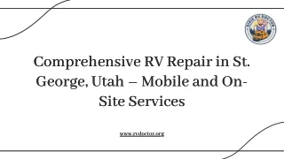 Comprehensive RV Repair in St. George, Utah – Mobile and On-Site Services