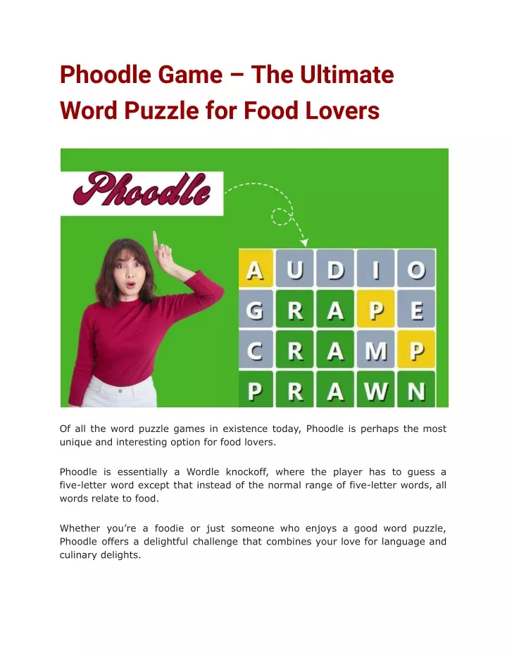 phoodle game the ultimate word puzzle for food