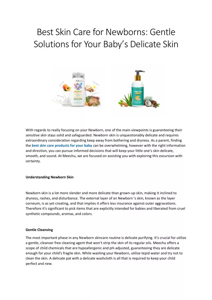 best skin care for newborns gentle solutions