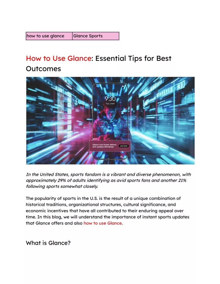 how to use glance