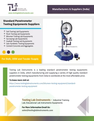 Standard Penetrometer Testing Equipments Suppliers