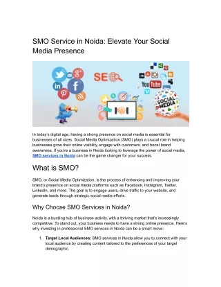 SMO Service in Noida_ Elevate Your Social Media Presence