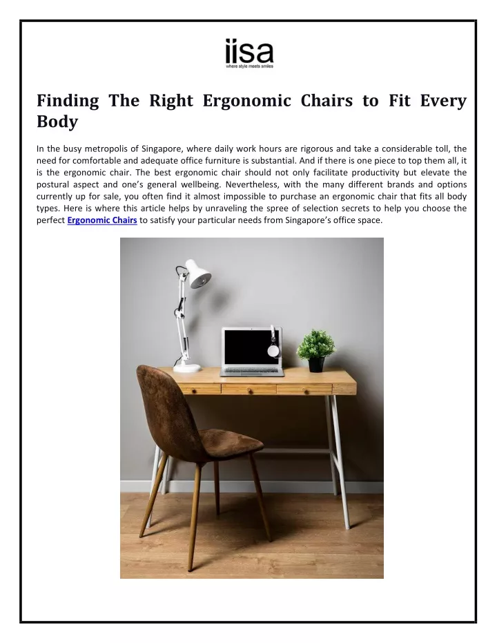 finding the right ergonomic chairs to fit every