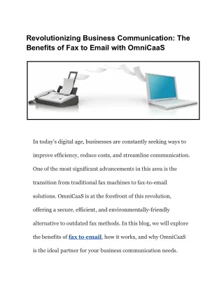 Revolutionizing Business Communication_ The Benefits of Fax to Email with OmniCaaS